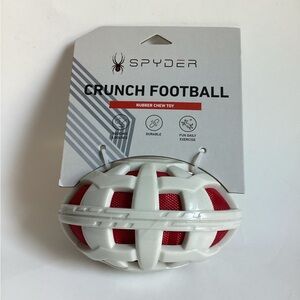 Spyder Crunch Football Rubber Chew Toy Squeaks Bounce Durable Exercise Dog Toy